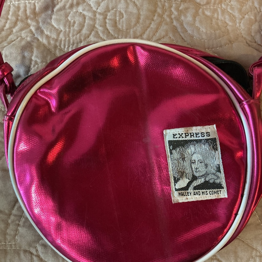 Vintage 1986 Express Metallic Pink RARE Crossbody Halley and His Comet Bag - Picture 6 of 16